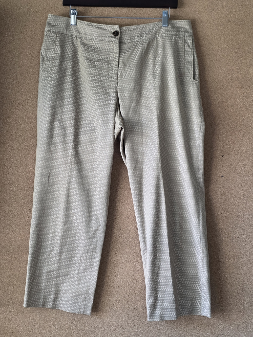 Talbots Petites 14P Stretch Khaki Geometric Dress Pants